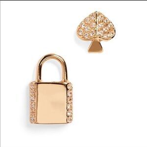 Kate Spade • Asymmetrical Heart Lock Stud Earrings
